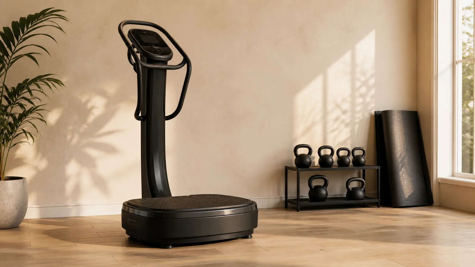 Power Plate in a quiet home training space
